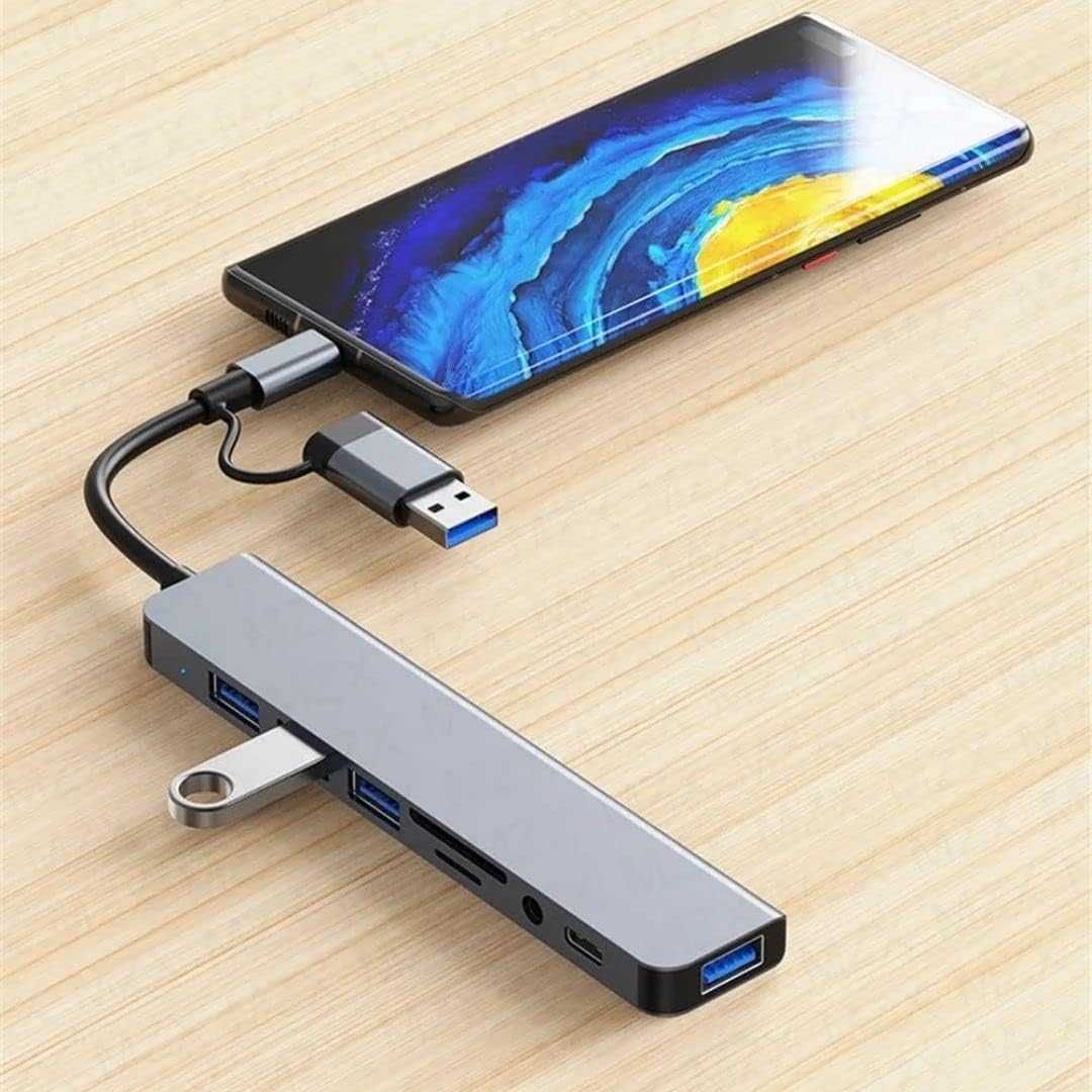 Stacja dokujaca BYL-2218TU 8 in 1 USB + USB-C