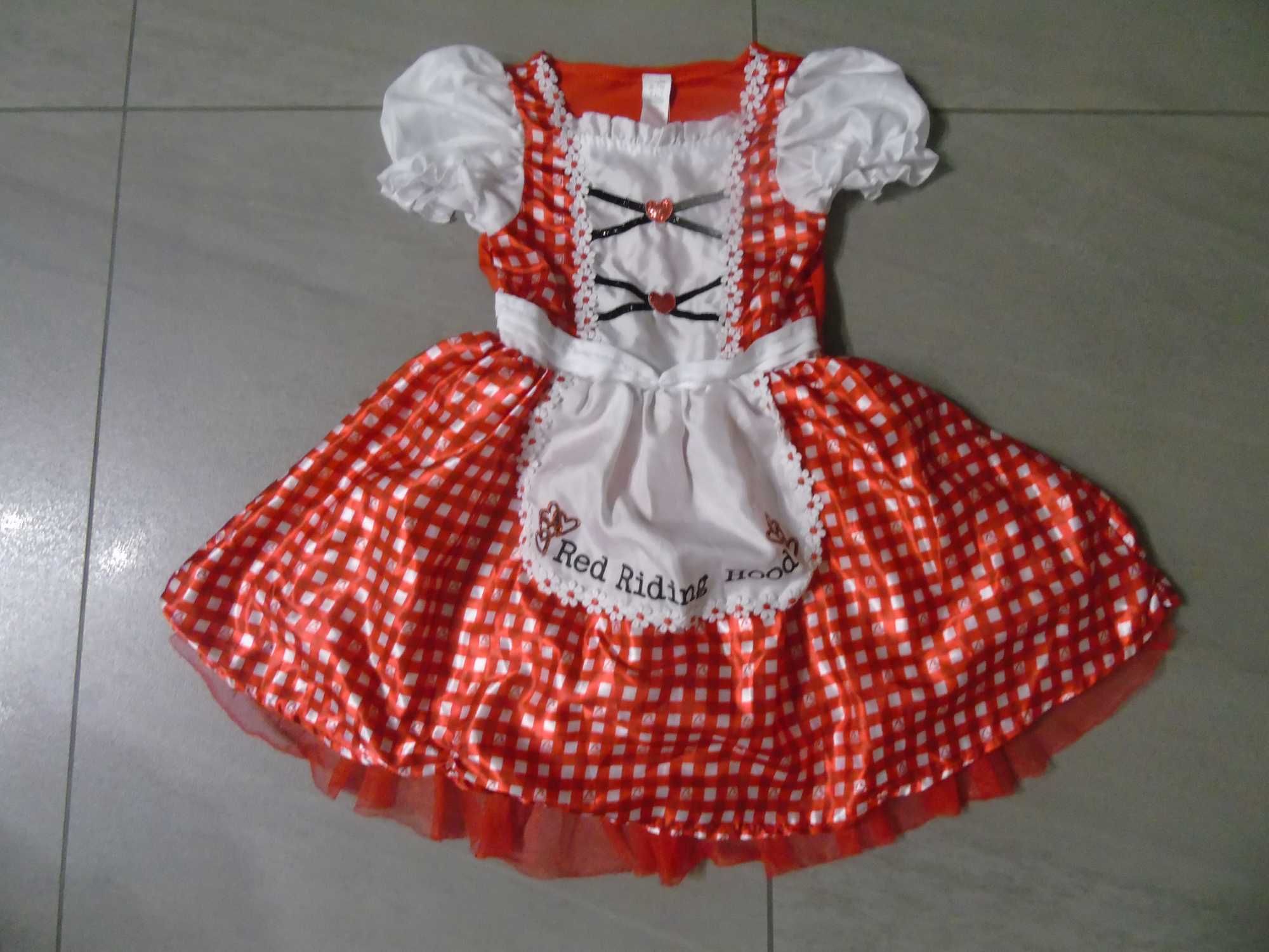 przebranie sukienka Czerwony Kapturek 3-4 lata