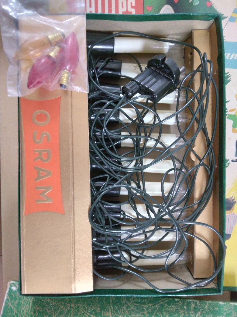 Kolekcjonerskie retro lampki choinkowe Osram PRL