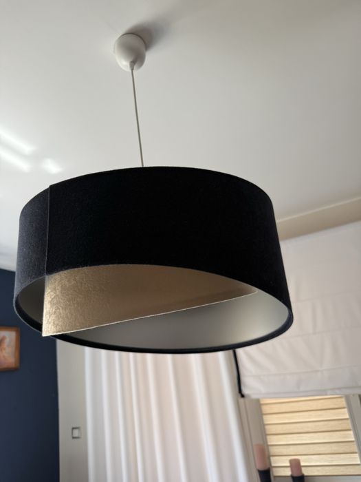 Lampa sufitowa welur granat i beż