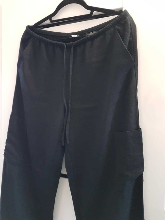 H & M spodnie przewiewne M wiskoza + len