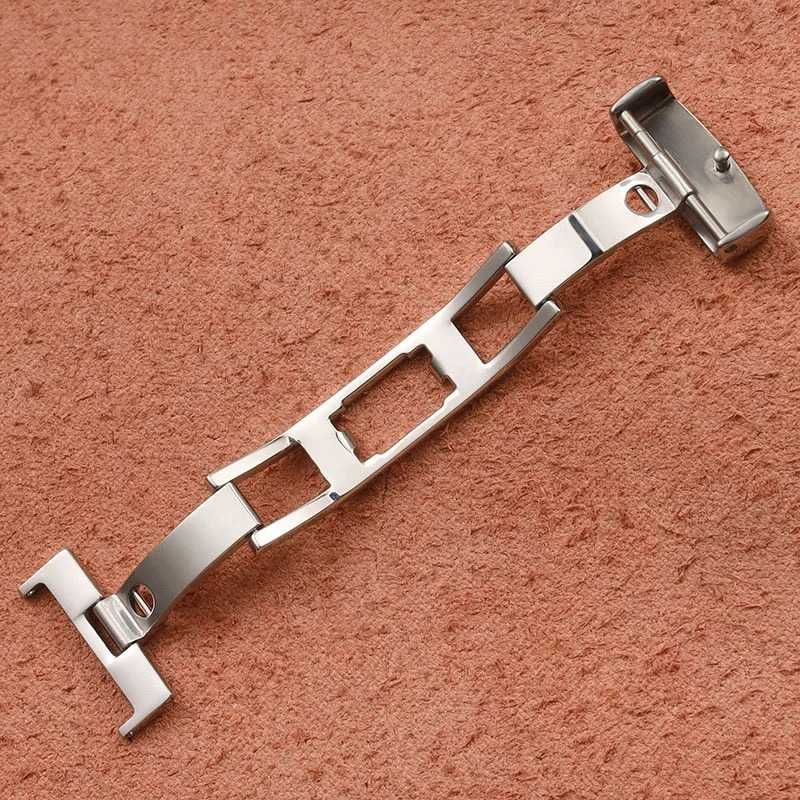 Zapięcie motylkowe 18mm do zegarka Tissot klamra różowe złoto srebrna