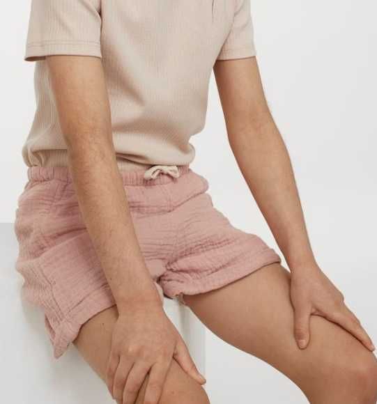 h&m exclusive muślinowe szorty 134