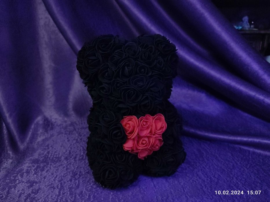 Найкращий захисник. Ведмедик із роз 25 см Медведь