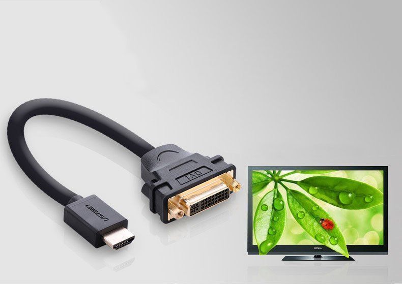 Przejściówka DVI (Ż) - HDMI (M) 22cm Ugreen 20136 promocja