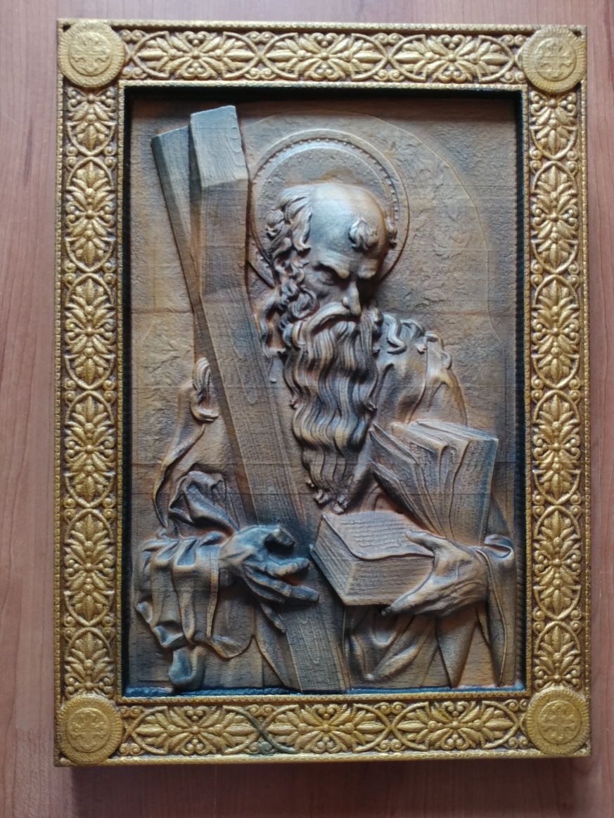 Икона резная Святой апостол Андрей Первозванный