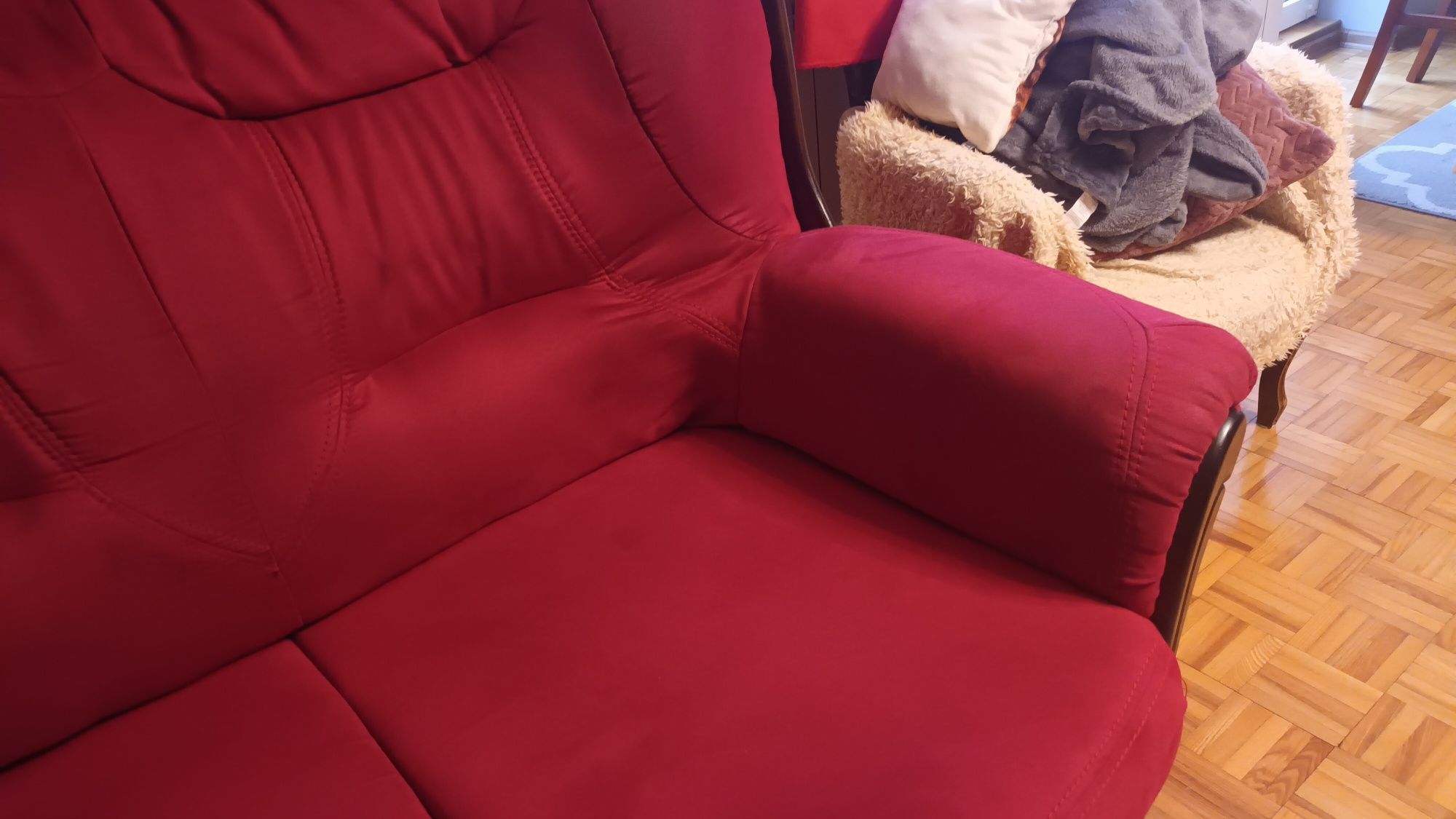 Kanapa sofa z funkcją spania  BLACK RED WHITE