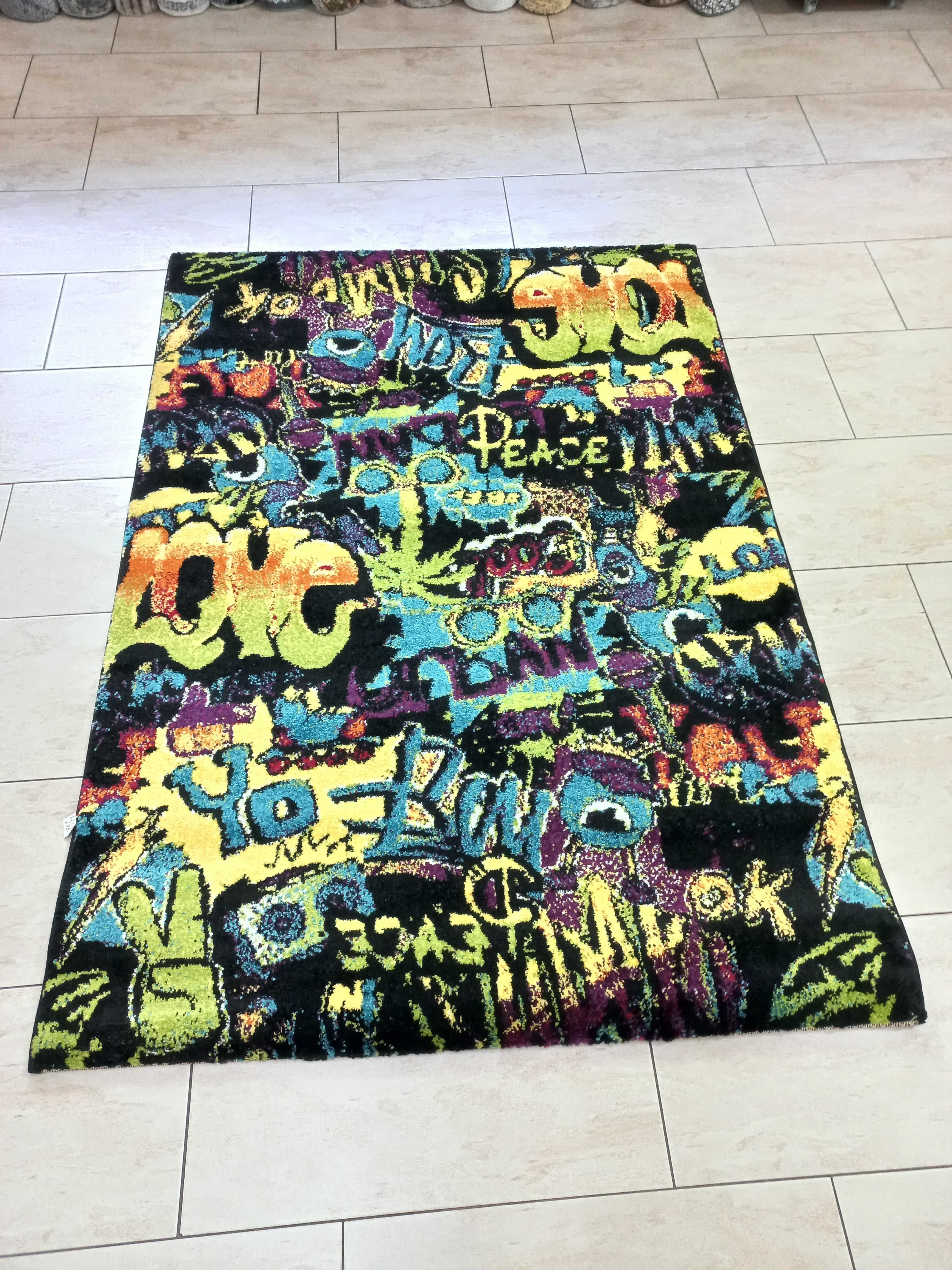 Unikatowy młodzieżowy dywan "GRAFITTI". 1,2x1,7m. Gratis wysyłka.
