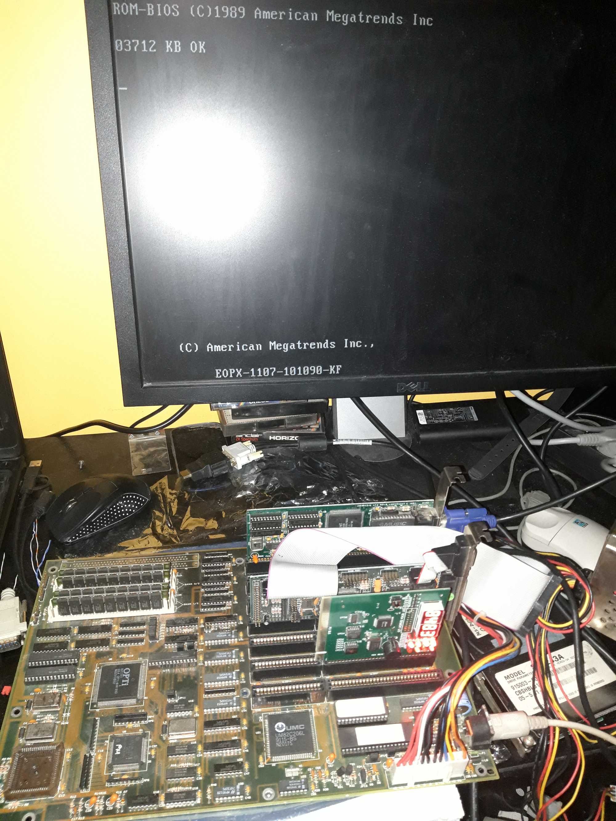 Płyta główna 386 z procesorem INTEL 386 SX-20 złącza ISA
