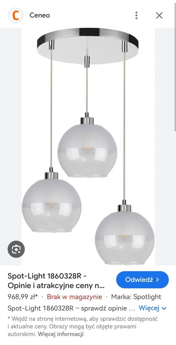 Łampa wisząca sufitowa SPOT LIGHT***
