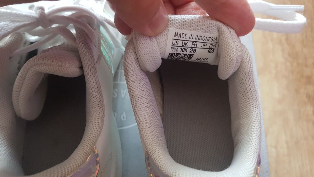 Adidas Grand Curt K 28 buty adidasy dziecięce białe holo jak nowe