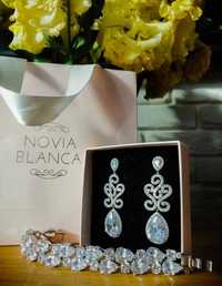 Biżuteria ślubna Novia Blanca, bransoletka i kolczyki