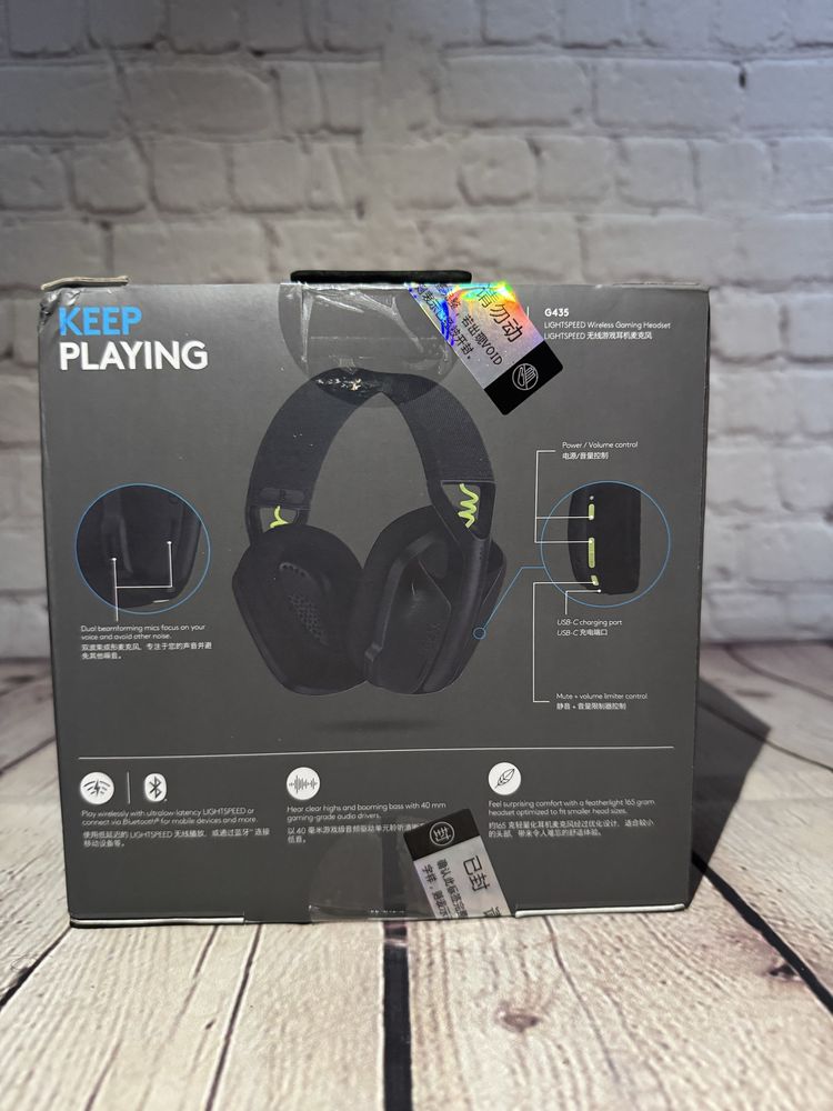 НОВІ Оригінальні  Logitech G435 Black LIGHTSPEED Ігрові навушники