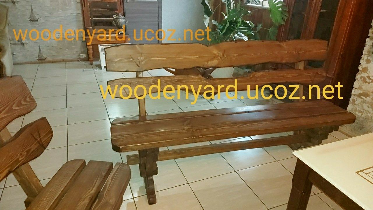 Набор из дерева (лавочка, стол, кресла) для дома и сада