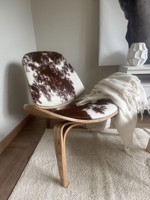 Piękny fotel znanej marki naturalna skóra