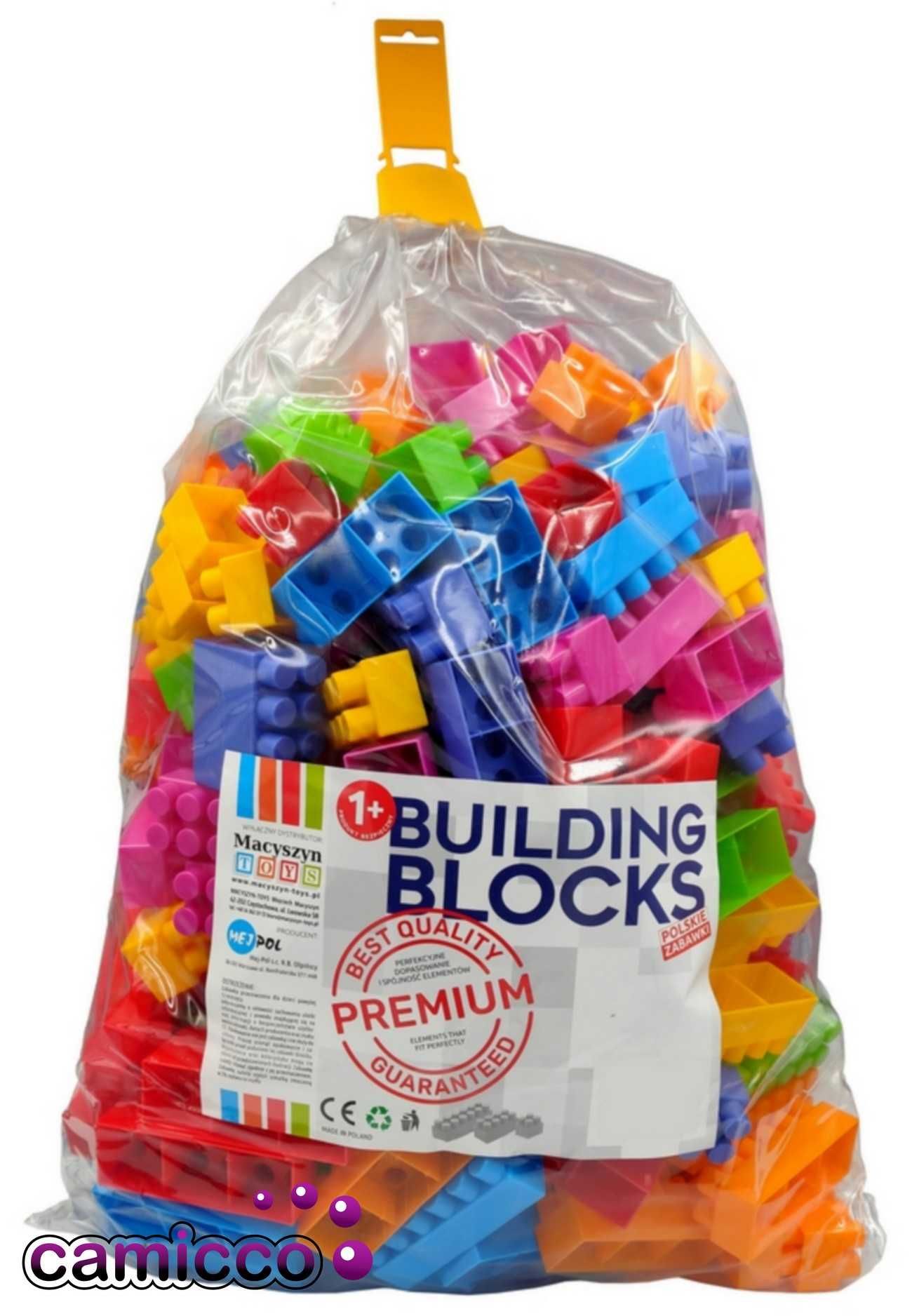 KLOCKI konstrukcyjne 300 el dla dzieci BUILDING BLOCKS PREMIUM POLSKIE
