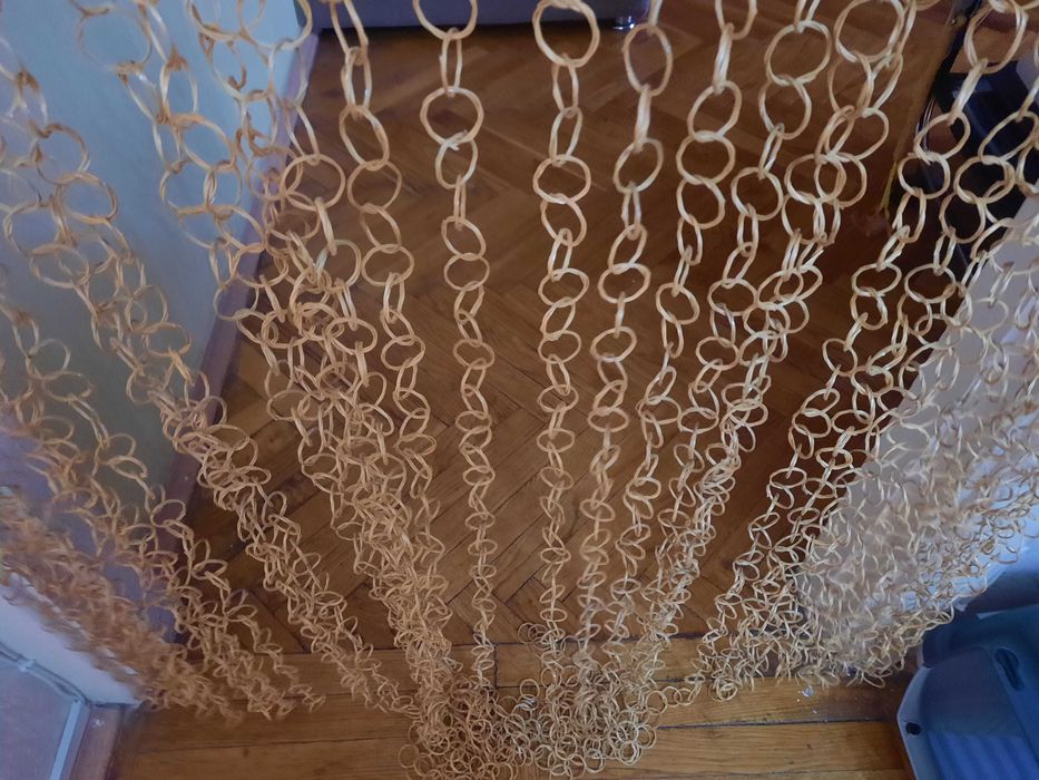 Шторы-колечки бамбук на дверной проем