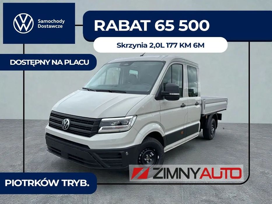 Volkswagen Crafter 35 Skrzynia  z podwójną kabiną NOWY 2,0L 177 KM Manual 6 biegów