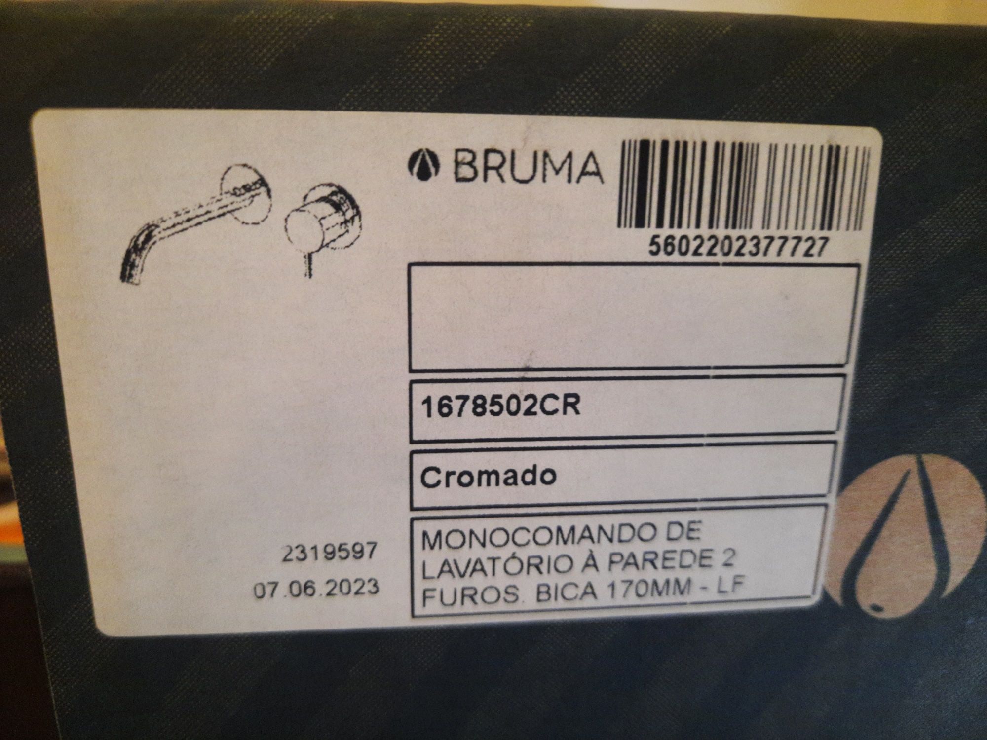 Monocomando de lavatório da Bruma NOVO (na caixa)