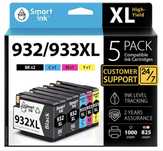 5 Tinteiros HP 932/933XL Novos, sem abrir oferta 4 originais iniciados