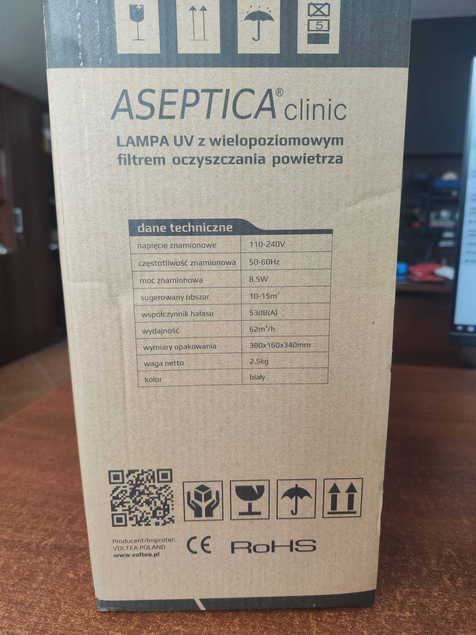 ASEPTICA clinic – oczyszczacz powietrza z filtrem i lampą UV-C + wkład