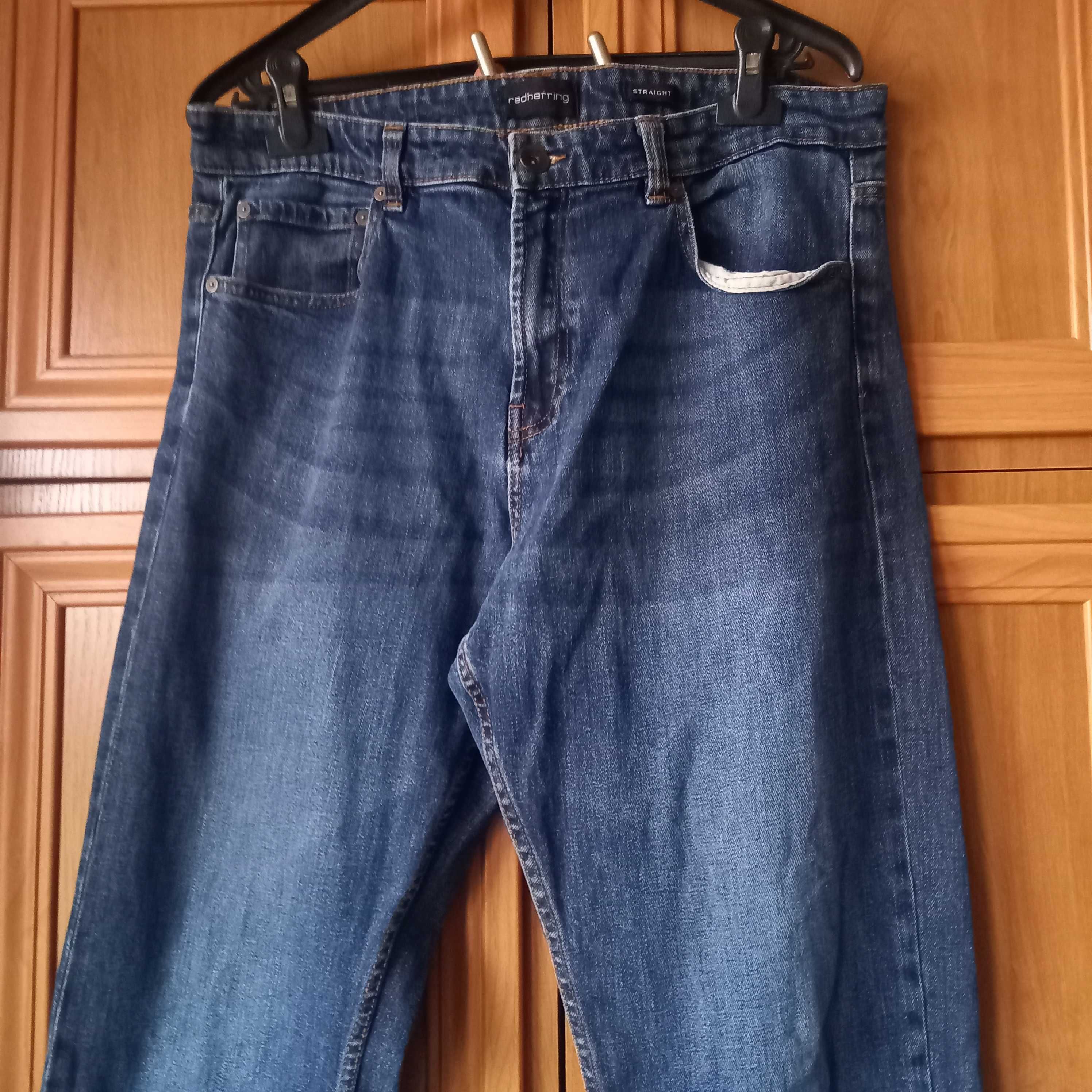 męskie spodnie jeans straight  33/36