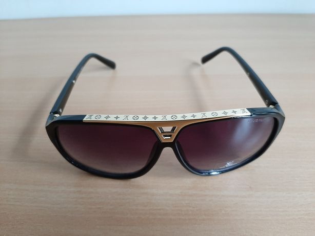 LOUIS VUITTON LV okulary słoneczne męskie czarne złota listwa