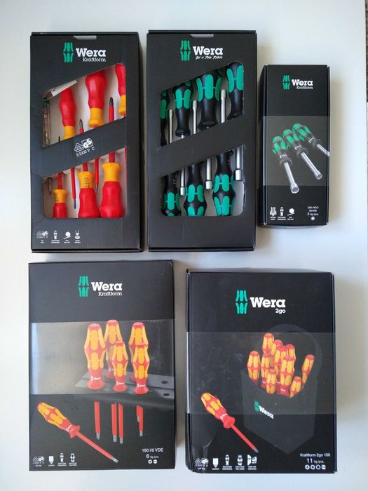 Наборы отверток Wera VDE / 395 HO/7 Lasertip / Stubby / 2go 100