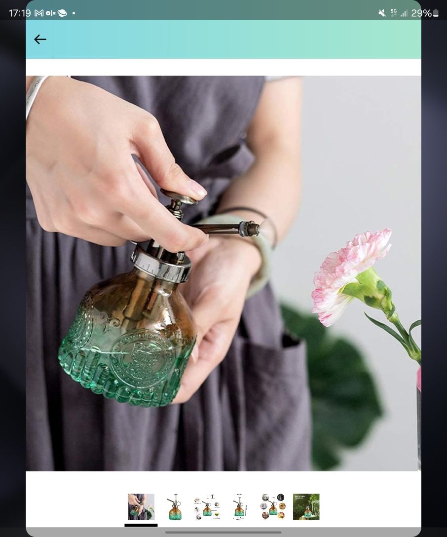 Gonnely Szklana roślina misterna, vintage butelka z rozpylaczem z górn
