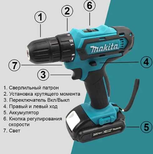 РОЗПРОДАЖ ‼️  Шуруповерт Makita 24В с DFR новий в кейсі  2 акамулятори