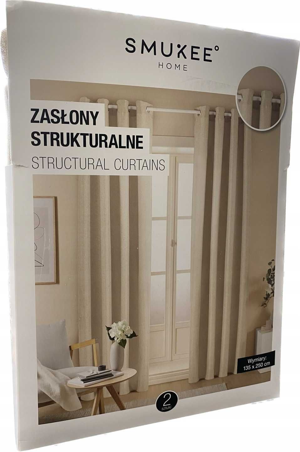 Zasłony strukturalne Smukee 135x250 cm 326)