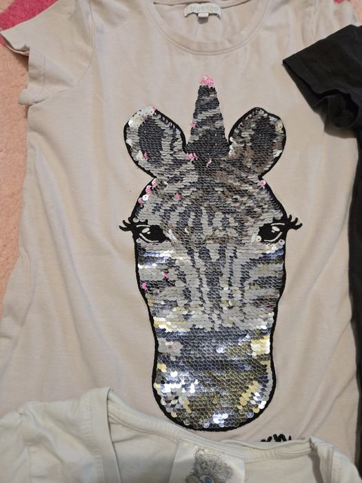 Bluzki krótkie rekaw Spódniczka tiul, 116/122r &m 122/128 bluezoo pony