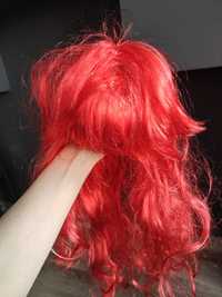 Peruka czerwona, czerwone długie włosy, przebranie