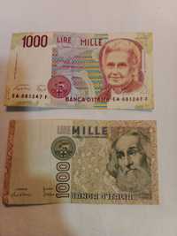2 notas italianas de 1000 liras