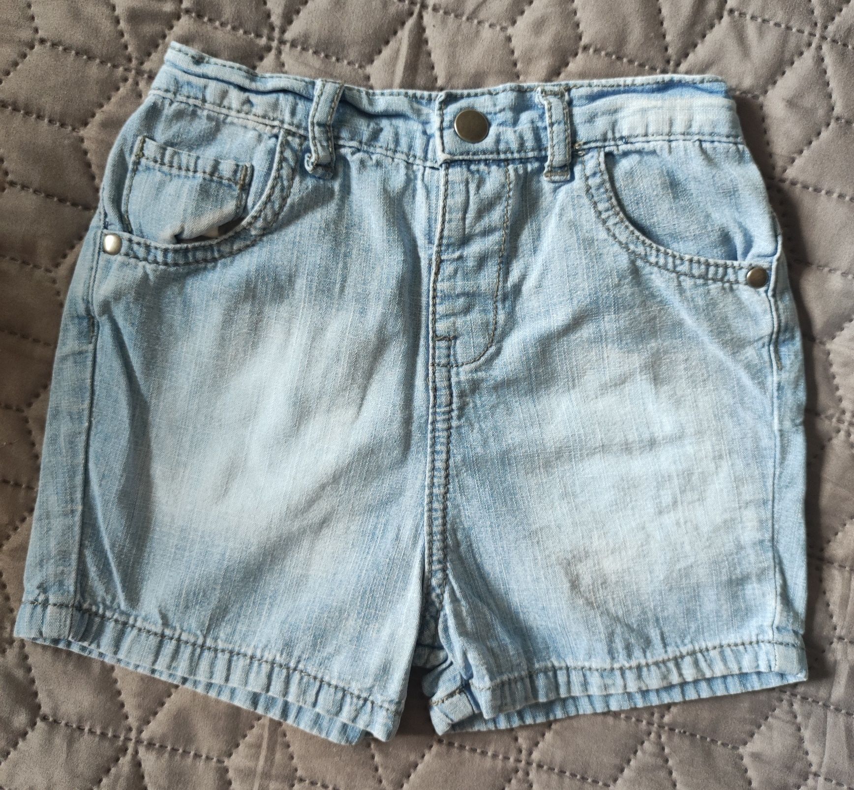 Krótkie spodenki jeansowe jasny niebieski f&f 86cm