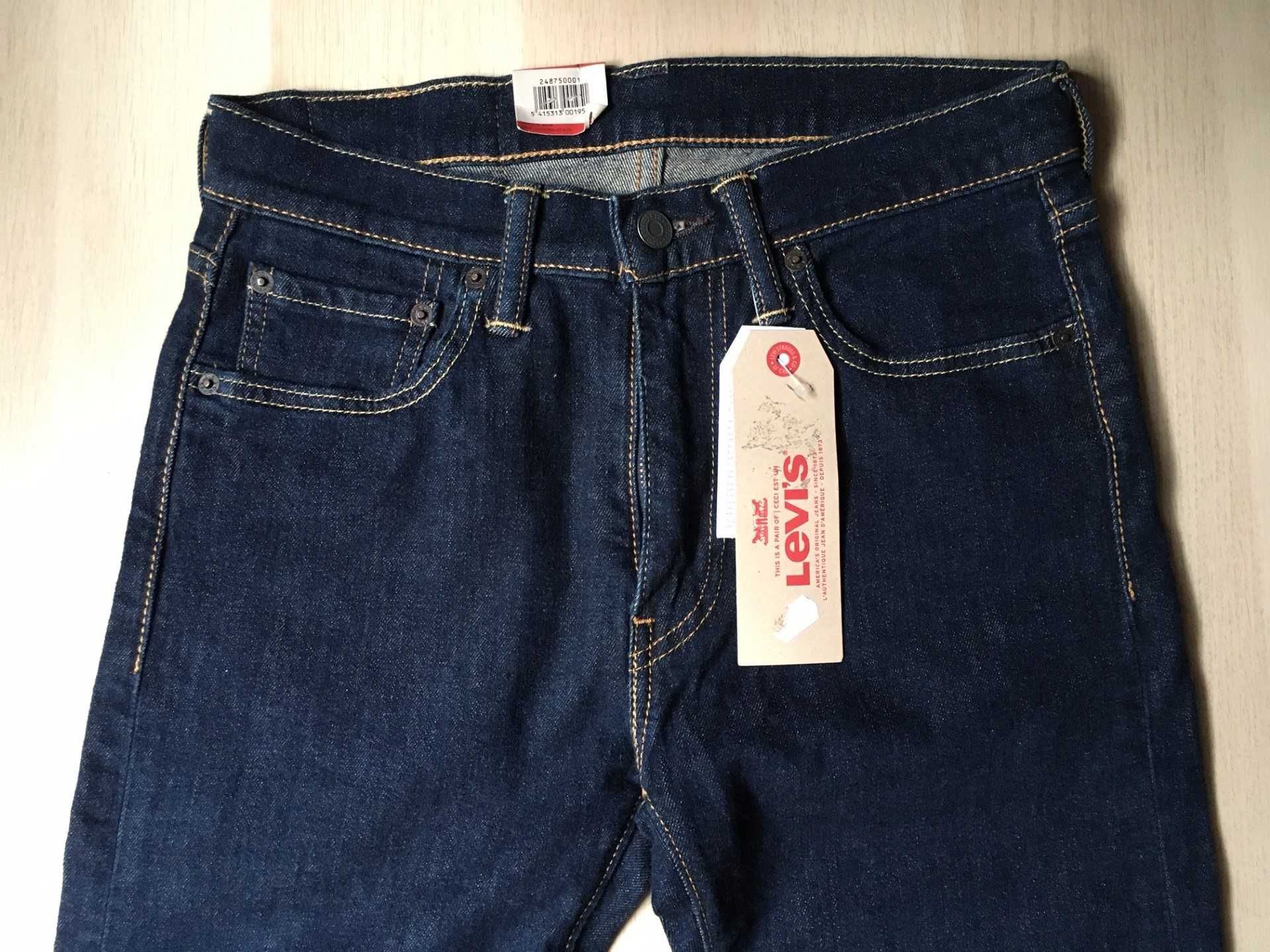 Levis 519 novas - calças ganga azuis escuras skinny