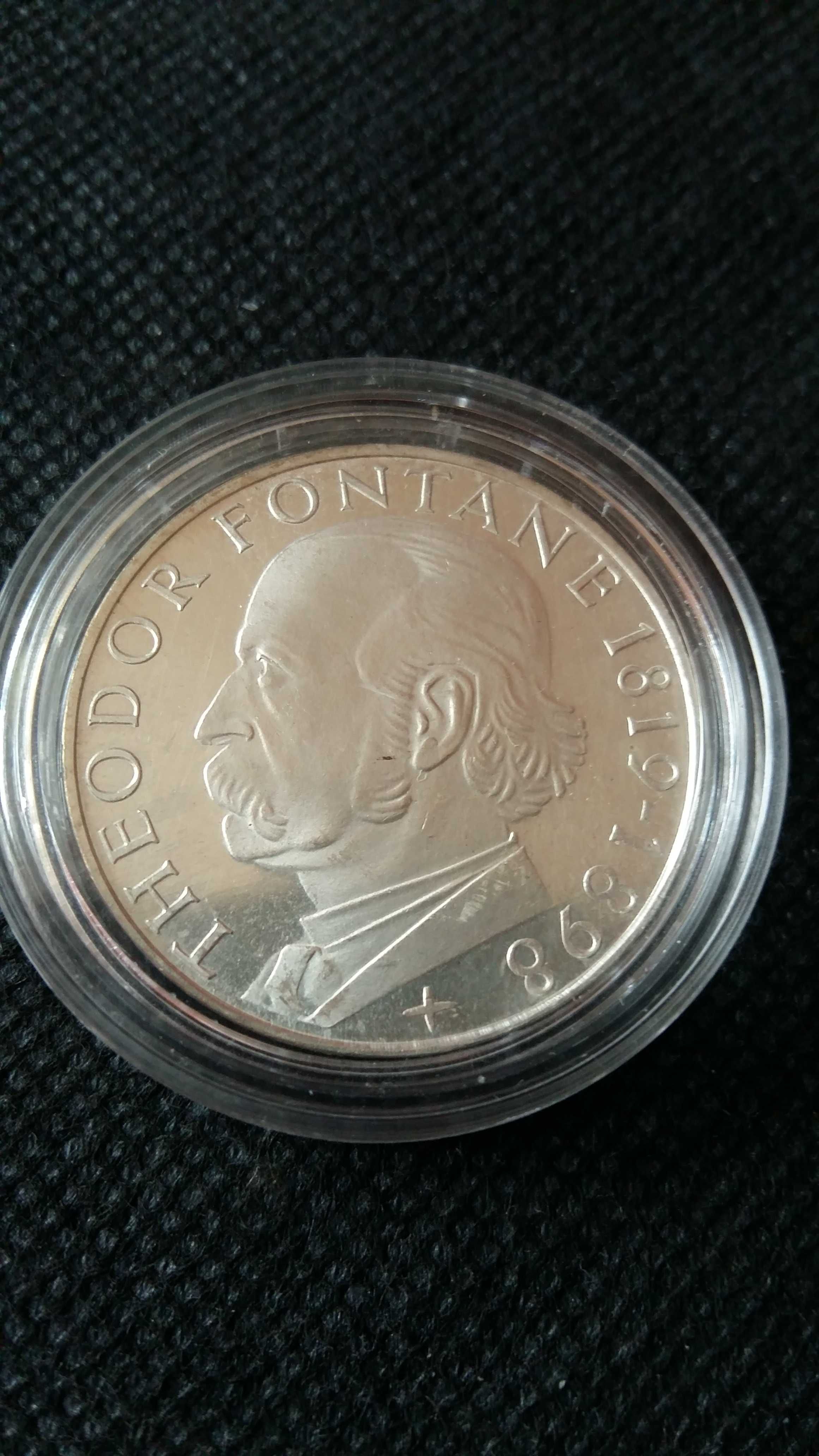 Moneta 5 marek z 1969 G srebro mennicza .