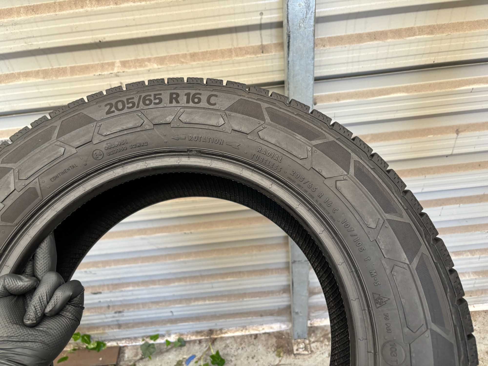 2szt zimowe 205/65R16C Continental 9,5-8,5mm 2022r FV23% Z4086 gw