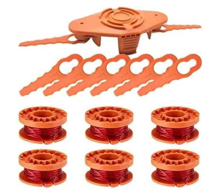 Kompletny zestaw do wymiany szpuli do Worx WG150 WG151 6 SZPUL 7 NOZY