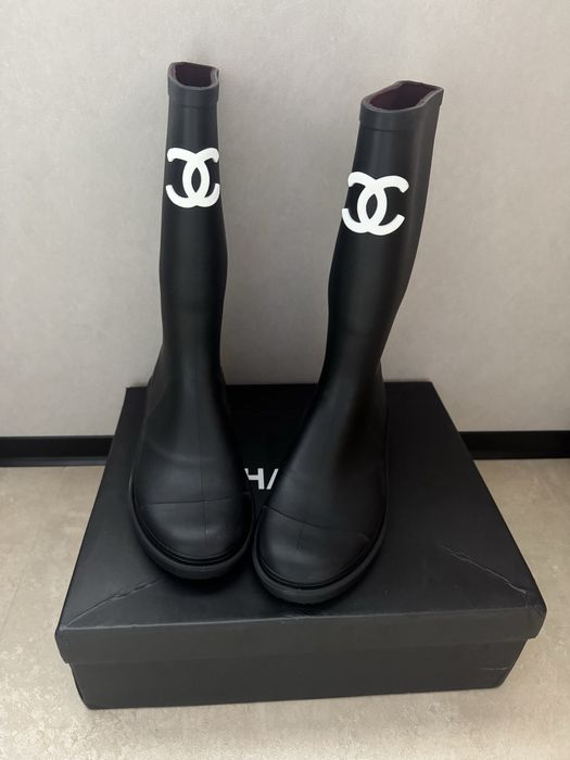Гумові чоботи chanel, сапоги резинові