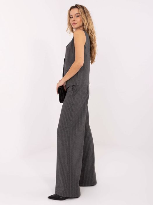 Ciemnoszara elegancka kamizelka w paski S/M – Stylowy Wieszak