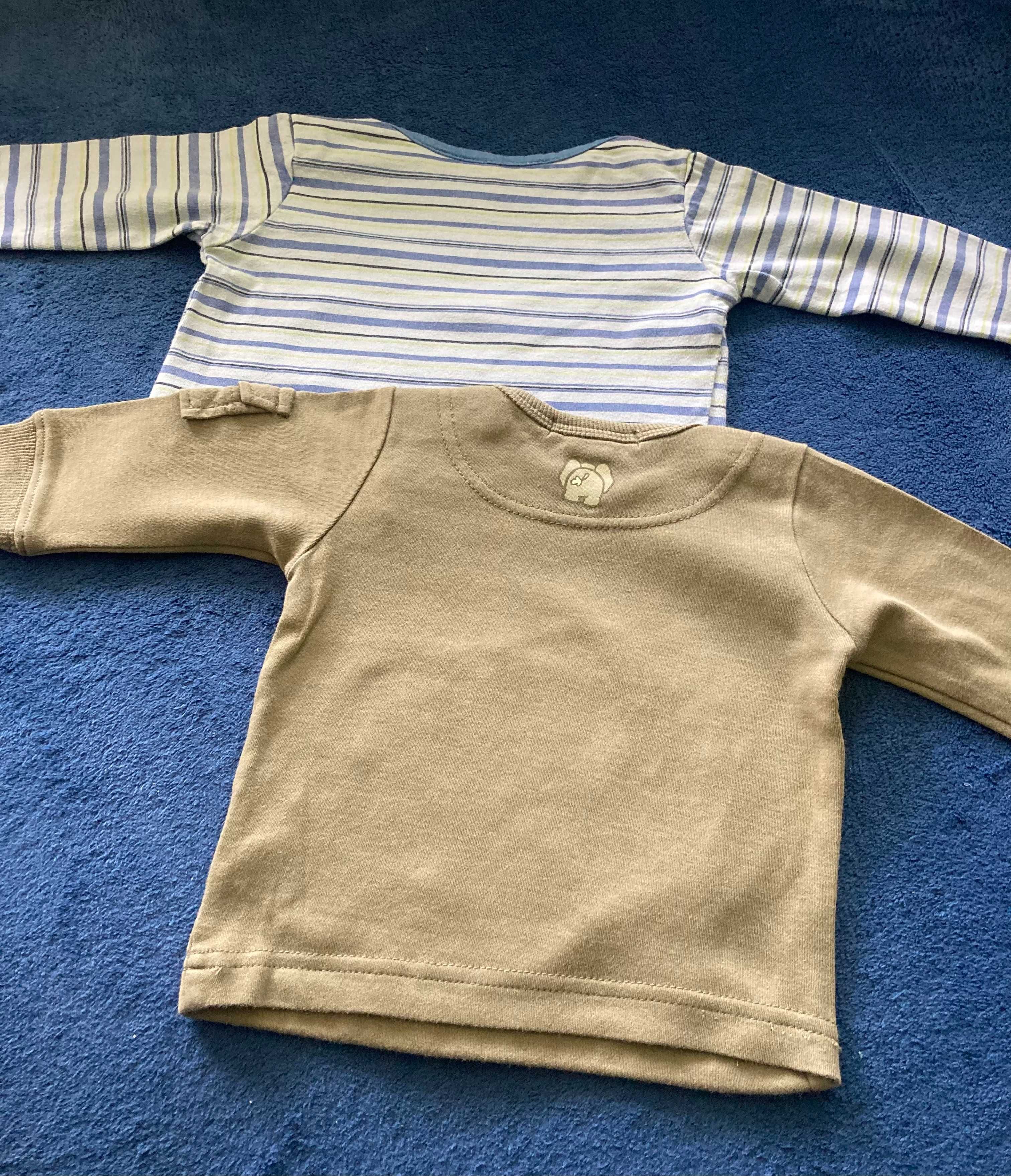 Komplet dwóch bluzeczek niemowlęcych, r. 0-3 mc