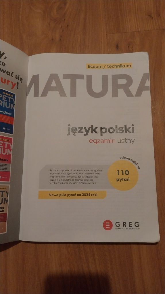 Język polski MATURA 2024 ( egzamin ustny i pisemny)