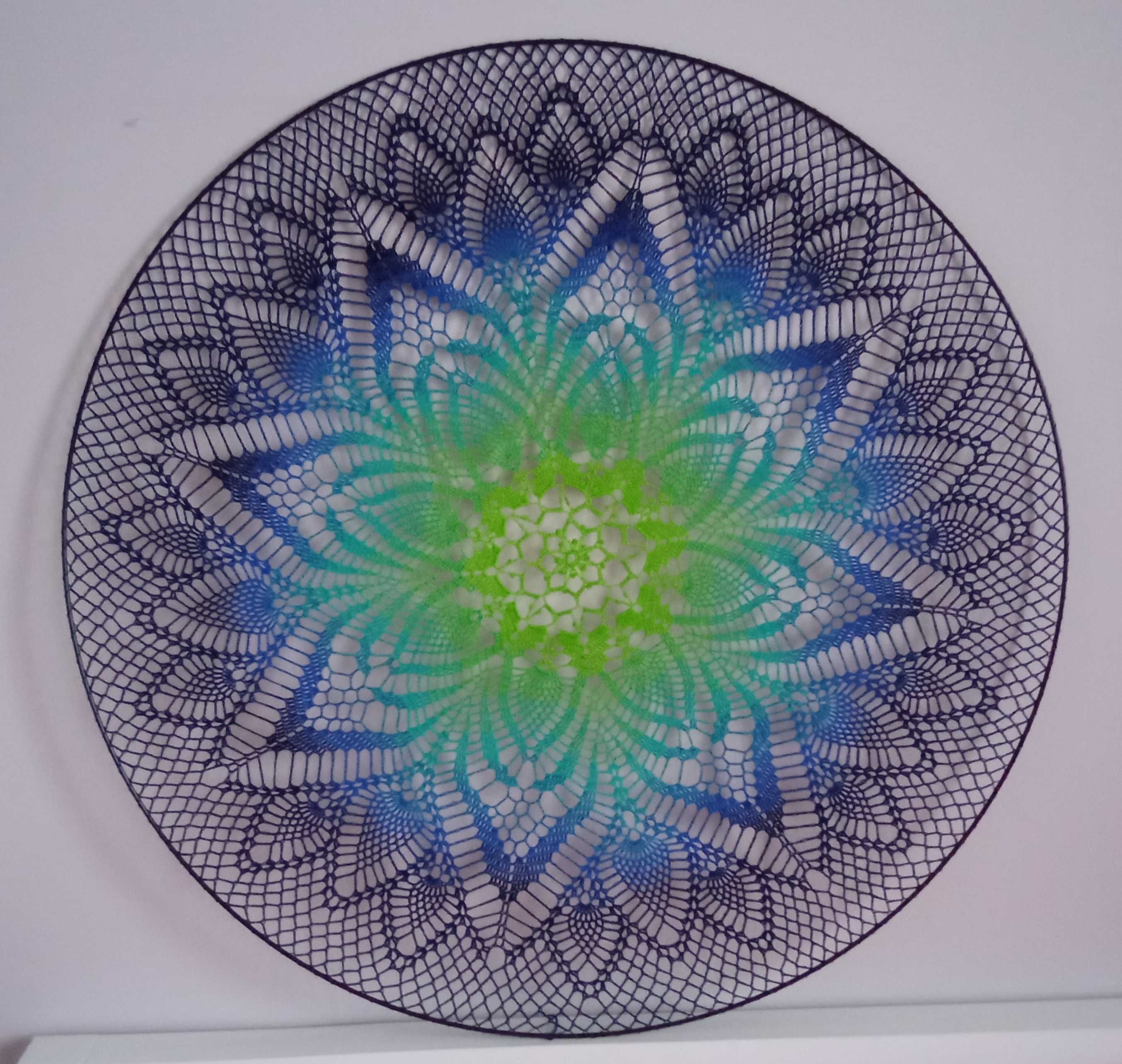 Mandala ombre zielona niebieska 100 cm