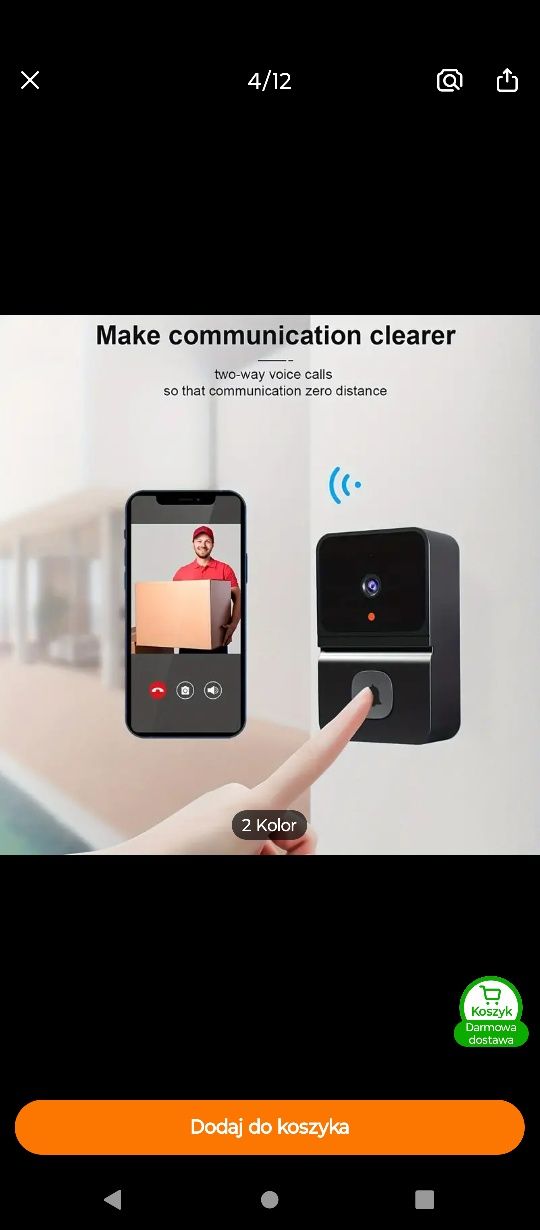 Inteligentny dzwonek do drzwi wifi