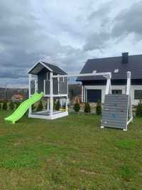 Meble ogrodowe domek dla dzieci plac zabaw huśtawka ślizg wspinaczka