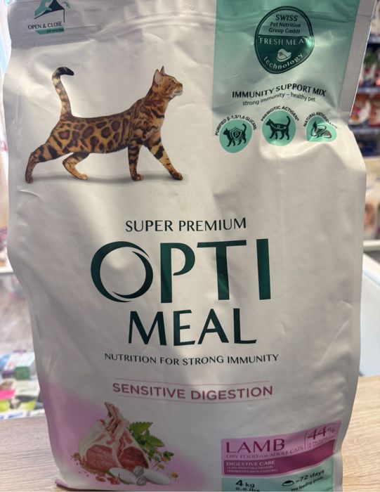 Оптимил OptiMeal корм для котів, ягня 4 кг