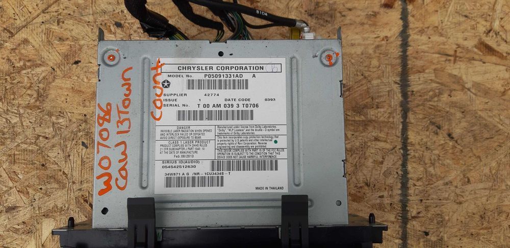 RADIO Chrysler Voyager Dodge Caravan Ram 11-19r