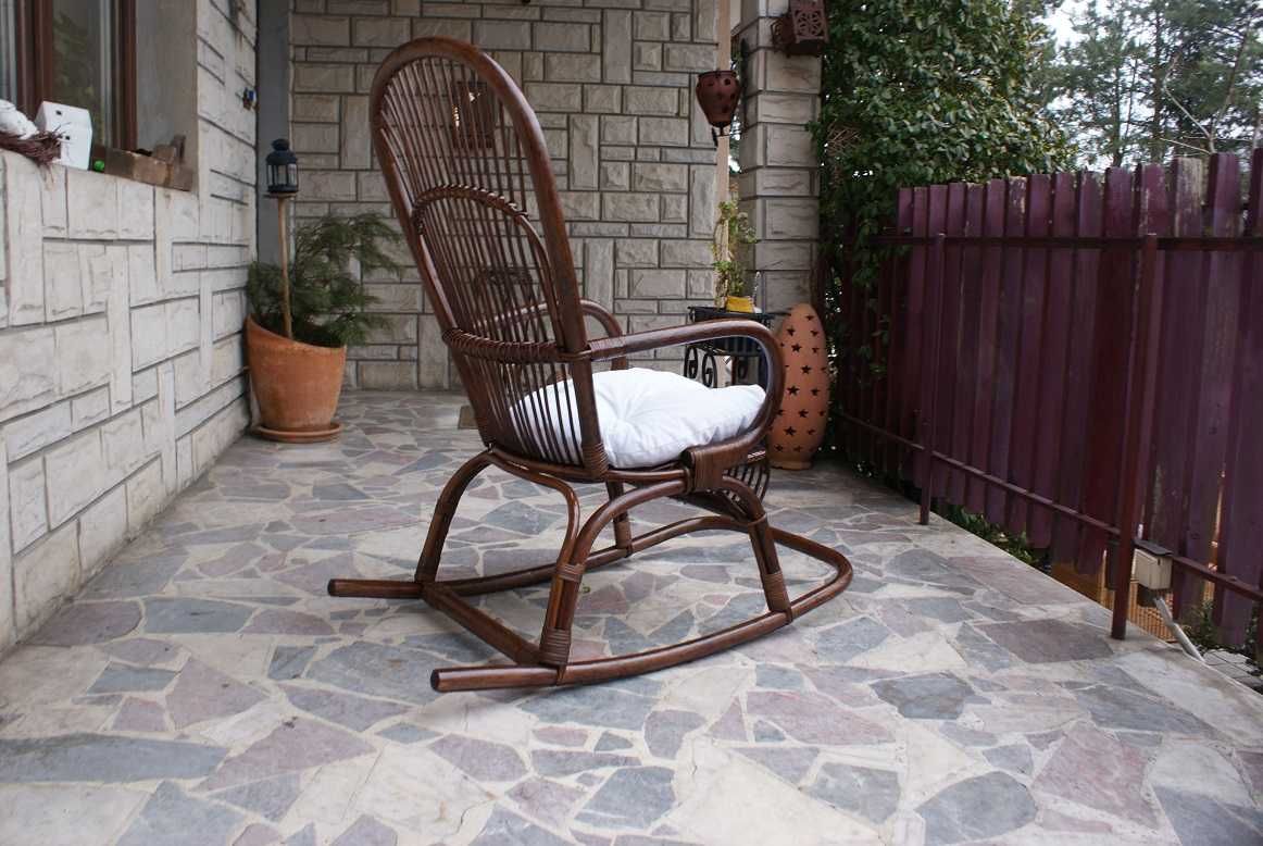FOTEL Bujany Brązowy Rattan ! Stan idealny !