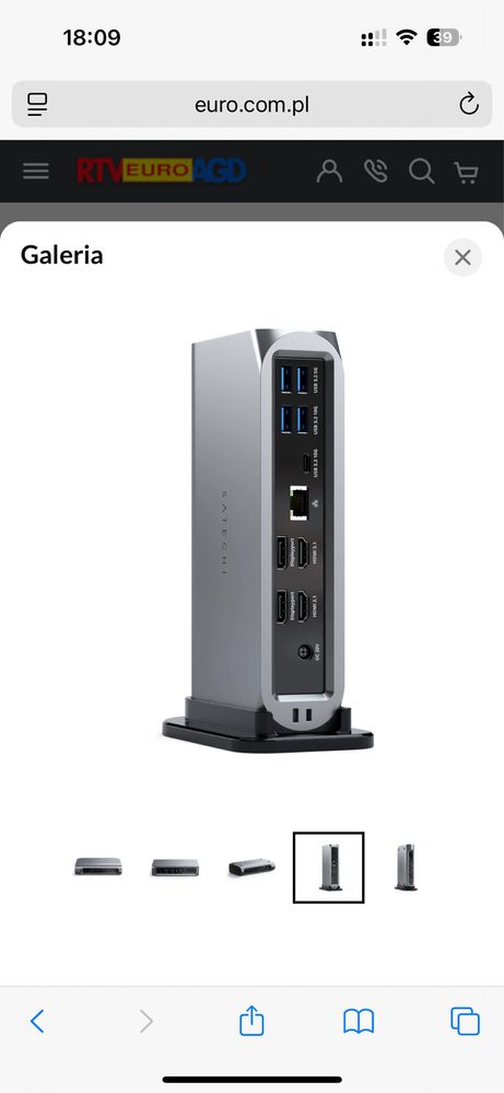 Stacja dokująca Satechi Thunderbolt 4 Multimedia Pro Dock Szary